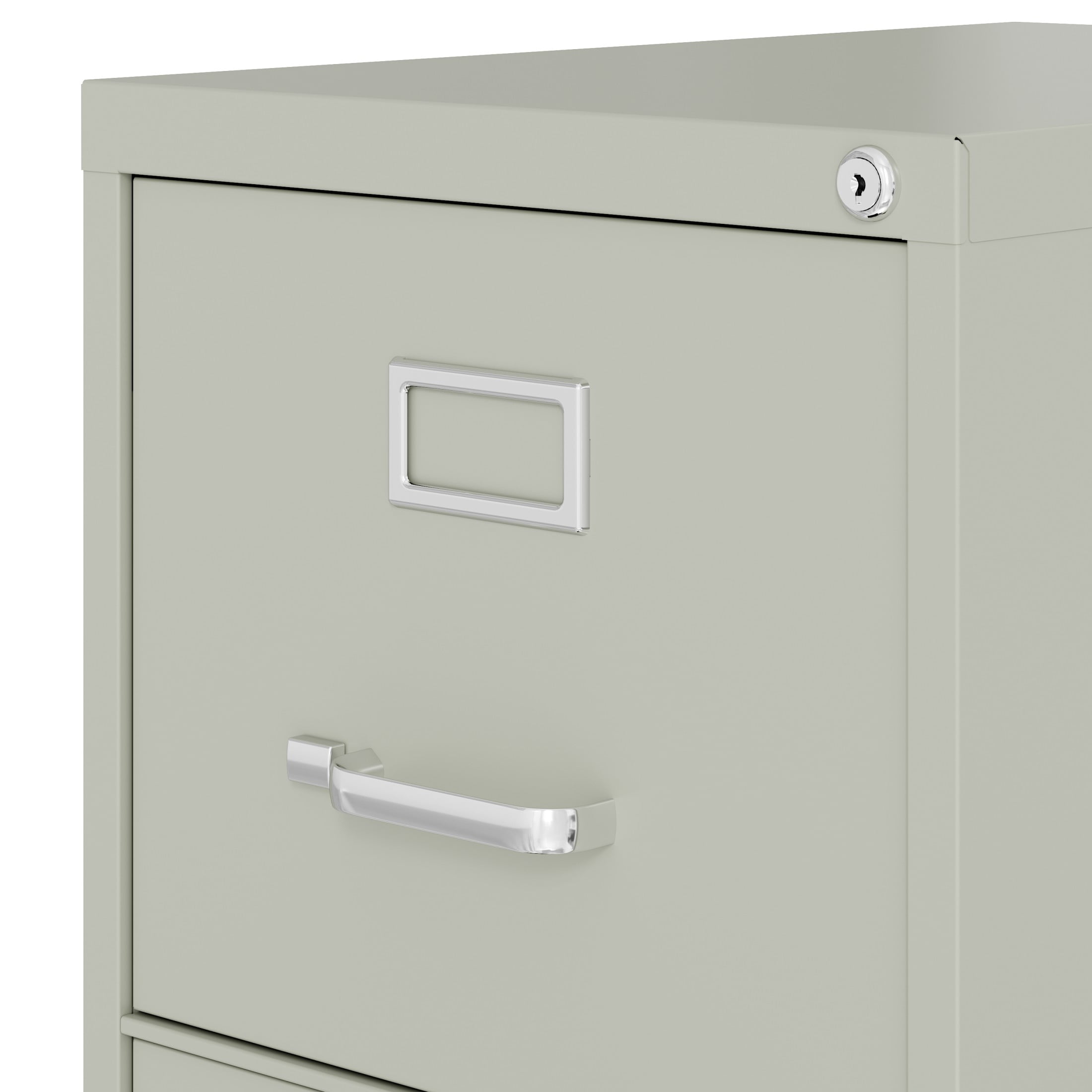 Hirsh Pro 4 Drawer Letter Locking Metal Vertical File Cabinet, 26.5" Deep, Gray