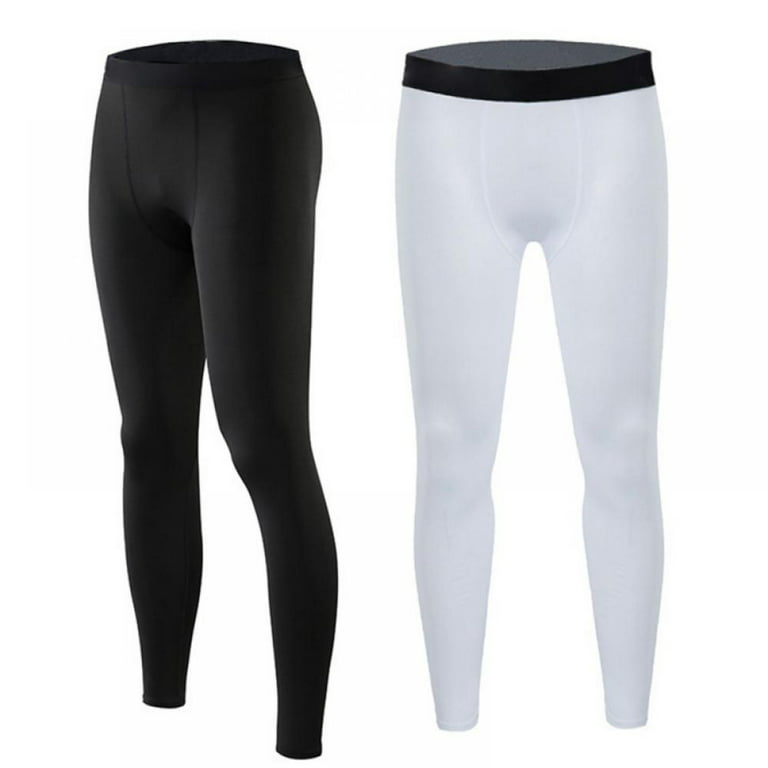 1Pc Compression Pants Men's Sports Tights Quick-drying Breathable Training  Fitness Trousers Running Basketball White M 