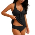 thumbnail image 4 of Mifsaly Womens Tankini Bathing Suits Halter Neck Tie Front Flowy Swim Top with Bottoms Summer Vacation Two Piece Swimsuit Beach Swim Suits for Women 2026 XL, 4 of 8