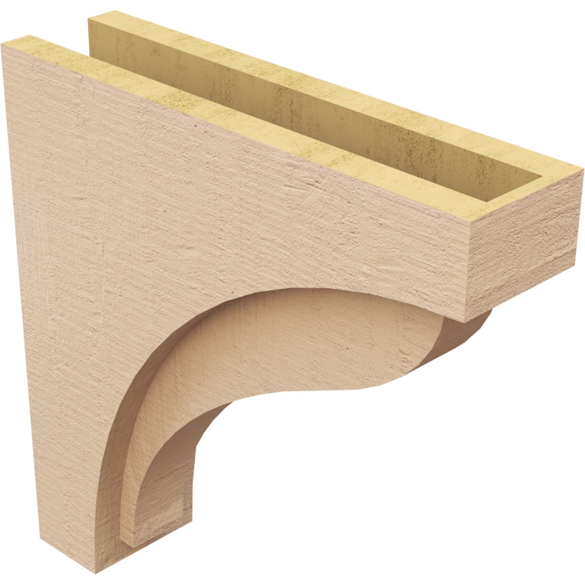 4"W x 16"D x 16"H Thin Helena Rough Cedar Woodgrain TimberThane Corbel, Primed Tan