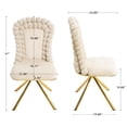 thumbnail image 2 of Aukfa Velvet Dining Chairs Set of 2, 360° Swivel Upholstered Accent Chairs for Bedroom/Living Room,Beige, 2 of 8