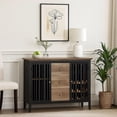 thumbnail image 6 of Benjara Nori 47" Sideboard Buffet- 3 Drawers- Antique Oak Brown and Black, 6 of 7