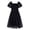 Black, variant on Aideaone Girls Chiffon Dress Flutter Ruffle Short Sleeve Kids Square Neck Frocks Hot Pink 6-13Y