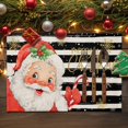 thumbnail image 2 of Christmas Placemats Set of 4, Santa Claus Place Mats Gold Snowflake Black Stripes Placemat Table Decoration for Kitchen Table Dinner Xmas Holiday Party Home Decor Indoor Outdoor 13x19 Inch, 2 of 9