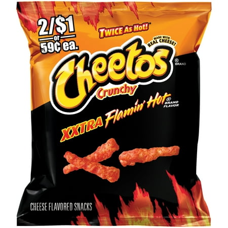 Cheetos Crunchy XXTRA Flamin' Hot Cheese Flavored Snacks 1.13 oz. Bag