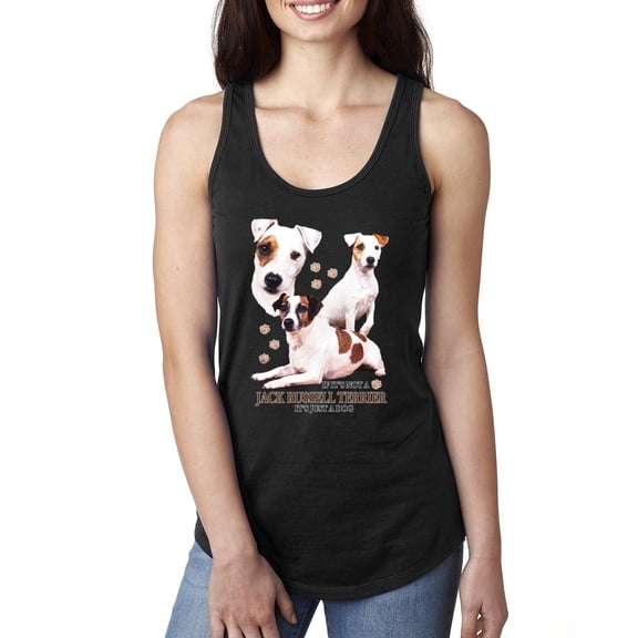 If It's Not a Jack Russell Terrier It's Just a Dog | Womens Dog Lover Jersey Racerback Tank Top, Black, Small