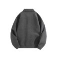 thumbnail image 4 of BRGZLK Men Jacket Fashion Solid Color Simple Turn Down Collar Zipper Loose Casual Jacke with Pockets Dark Gray S, 4 of 5