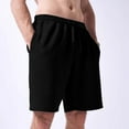 thumbnail image 2 of Pantalones cortos informales con cordón en la cintura para hombre: poliéster, estampado texturizado para el verano., 2 of 4