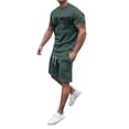 thumbnail image 6 of Los Angeles Graphic Short Sets for Men Relaxed Fit Crewneck T Shirt and Shorts 2 Piece Matching Set Mens Summer Outfits, 6 of 6