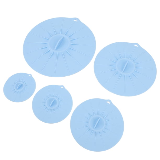 Juego de Tapas de Silicona Resistente al Calor, Cubierta para Salpicaduras de Microonda, Sucio de Alimentos para ollas, Sartenes, 5 UDS.