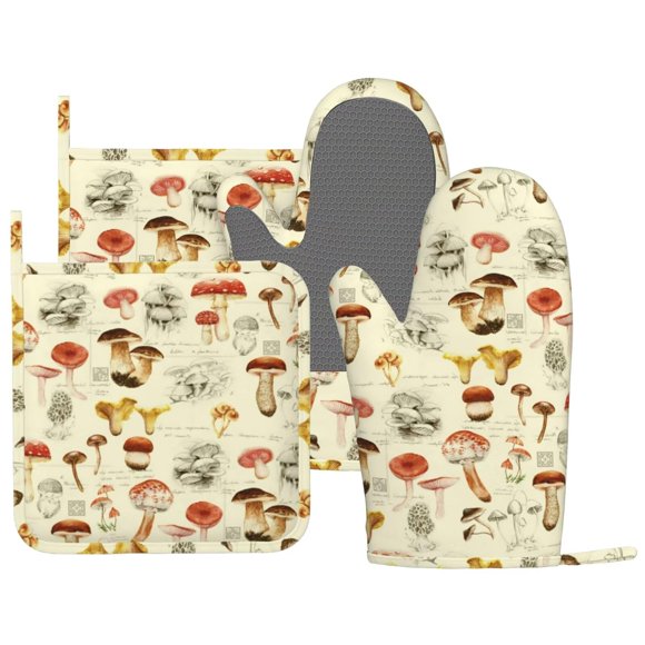 Set de guantes de cocina MIFSOIAVV de silicona resistentes al calor, 4 piezas