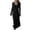 Black, variant on Elainilye Fashion Dresses for Women Cotton Stripe Lapel Loose Irregular Cardigan Dress Long Dress,White