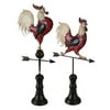 Set of 2 Hen & Rooster Country Outdoor Decorative Weather Vanes 19.5" - 23.5"