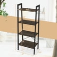 thumbnail image 3 of Resenkos Bookshelf,Shelf, Open Bookcase Book Shelf,Storage Shelf Unit Plant Stand,4-Tier Bookshelf with Metal Frame and Adjustable Foot Pads-Oak, 3 of 7