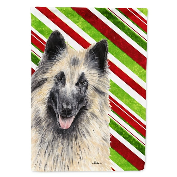 Carolines Treasures SC9352-FLAG-PARENT Belgian Tervuren Candy Cane Holiday Christmas Flag  multicolor