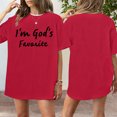 thumbnail image 3 of Womens Christian Tshirts I'm God's Favorite Short Sleeve Crewneck Religious Graphic Tee for Streetwear, 3 of 6