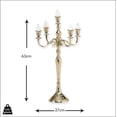 thumbnail image 5 of Romantic Hamptons Tall Five Candle Gold Candelabra, Fits Taper Candles, Hand Crafted of Aluminum, 14.5 D x 24.75 H Inches, 5 of 7