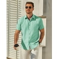 thumbnail image 6 of COOFANDY Mens Short Sleeve Dress Shirts Casual Untucked Shirt Summer Button Down Shirts, 6 of 8