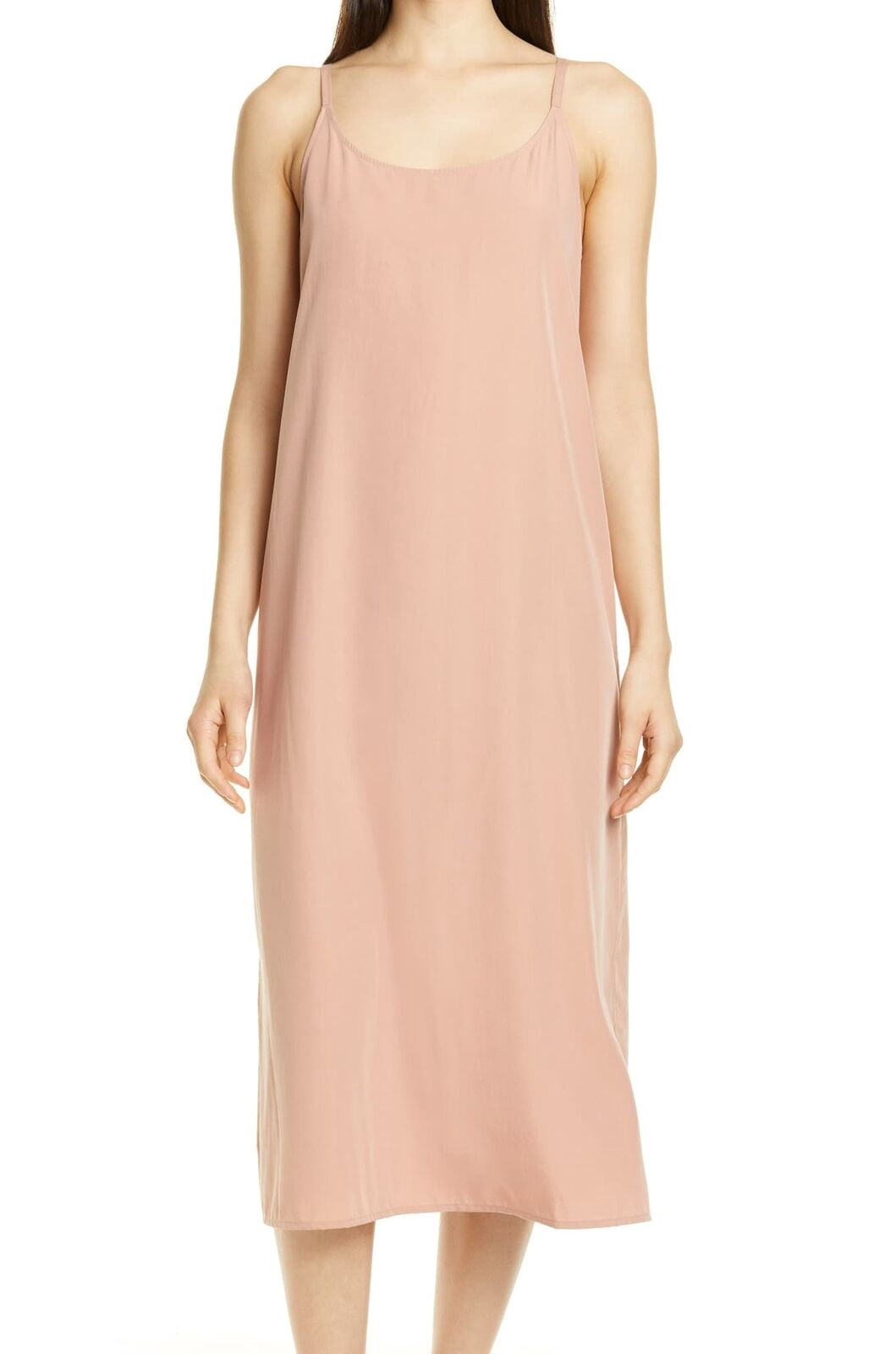 Womens Cami Slip Dress Light Scoop Neck 