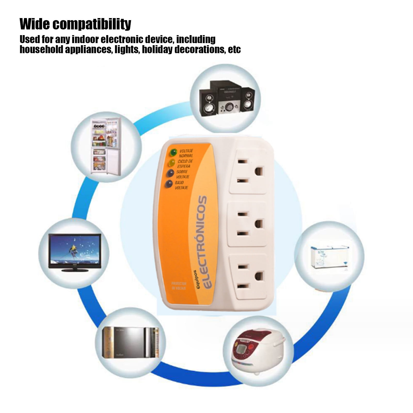 Beccgirl Surge Protector,Refrigerator Surge Protector, Voltage Protector,Surge Protecto Outlet, Home Appliance Single Outlet Power, Voltage Brownout Outlet Suitable PC/TV/Refrigerator