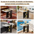 thumbnail image 4 of Mesa Escritorio Comedor Plegable para 4 Personas con Soporte Central y Almacenamiento  Ideal para Espacios Reducidos, 4 of 9