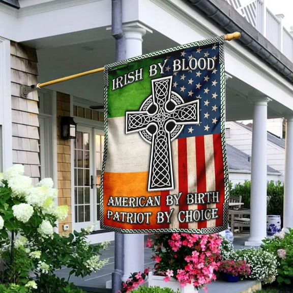 Irish By Blood American By Birth Patriot By Choice Flag - Garden Flag (11.5" x 17.5")