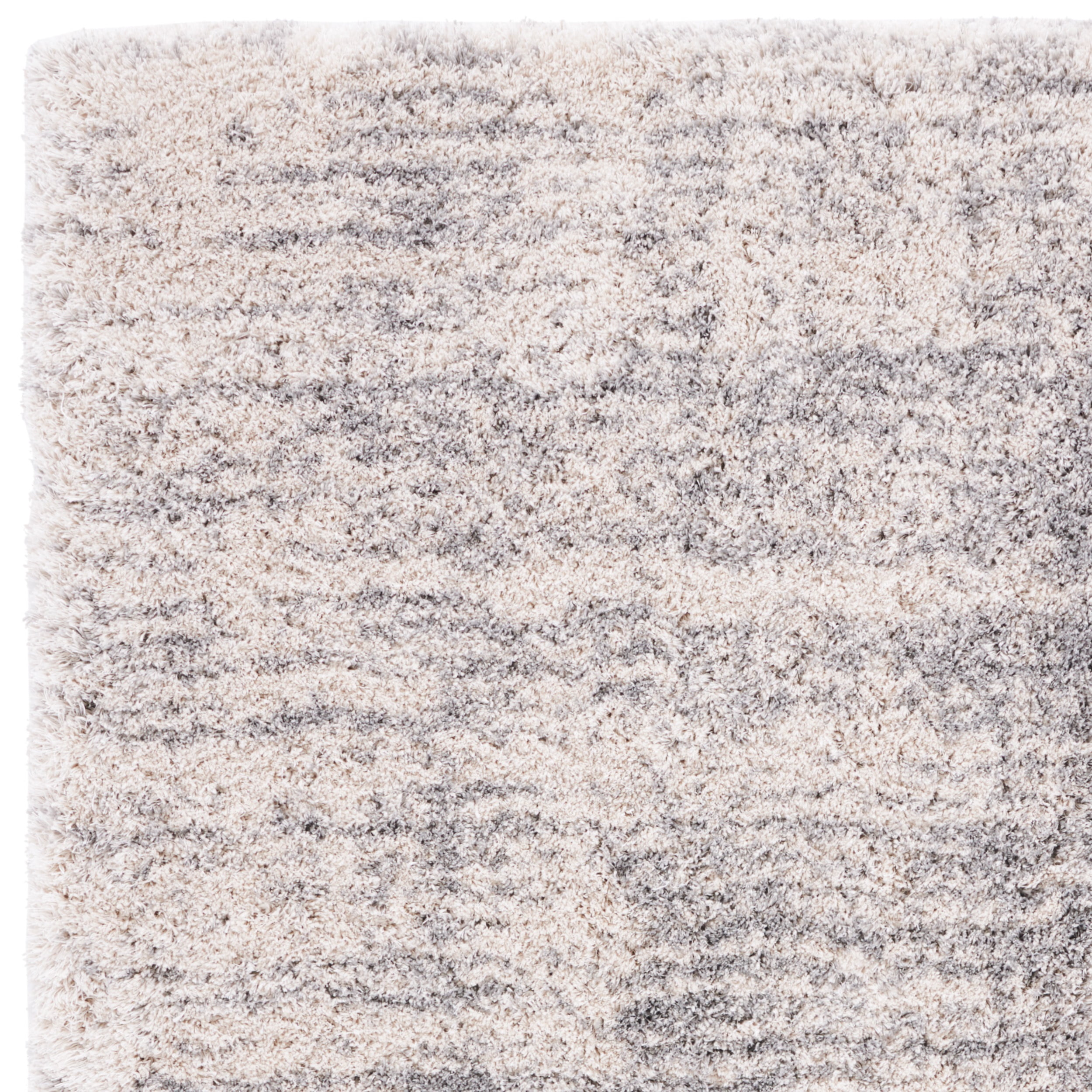 SAFAVIEH Iceland Issie Abstract Shag Area Rug, Ivory/Grey, 9' x 12'