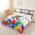 thumbnail image 3 of Castle Fairy Sport Soccer Initial K Duvet Cover Queen, Graffiti Splash Stars Print Queen Bedding, Red Yellow Blue Green,3-Piece,1 Duvet Cover and 2 Pillowcases, 3 of 6