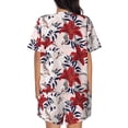 thumbnail image 3 of Kdxio Lilies Flowers Print Pajamas Sets for Women Short-Sleeved Pjs with Lounge Shorts Two Piece Sleepwear S-4XL, 3 of 9