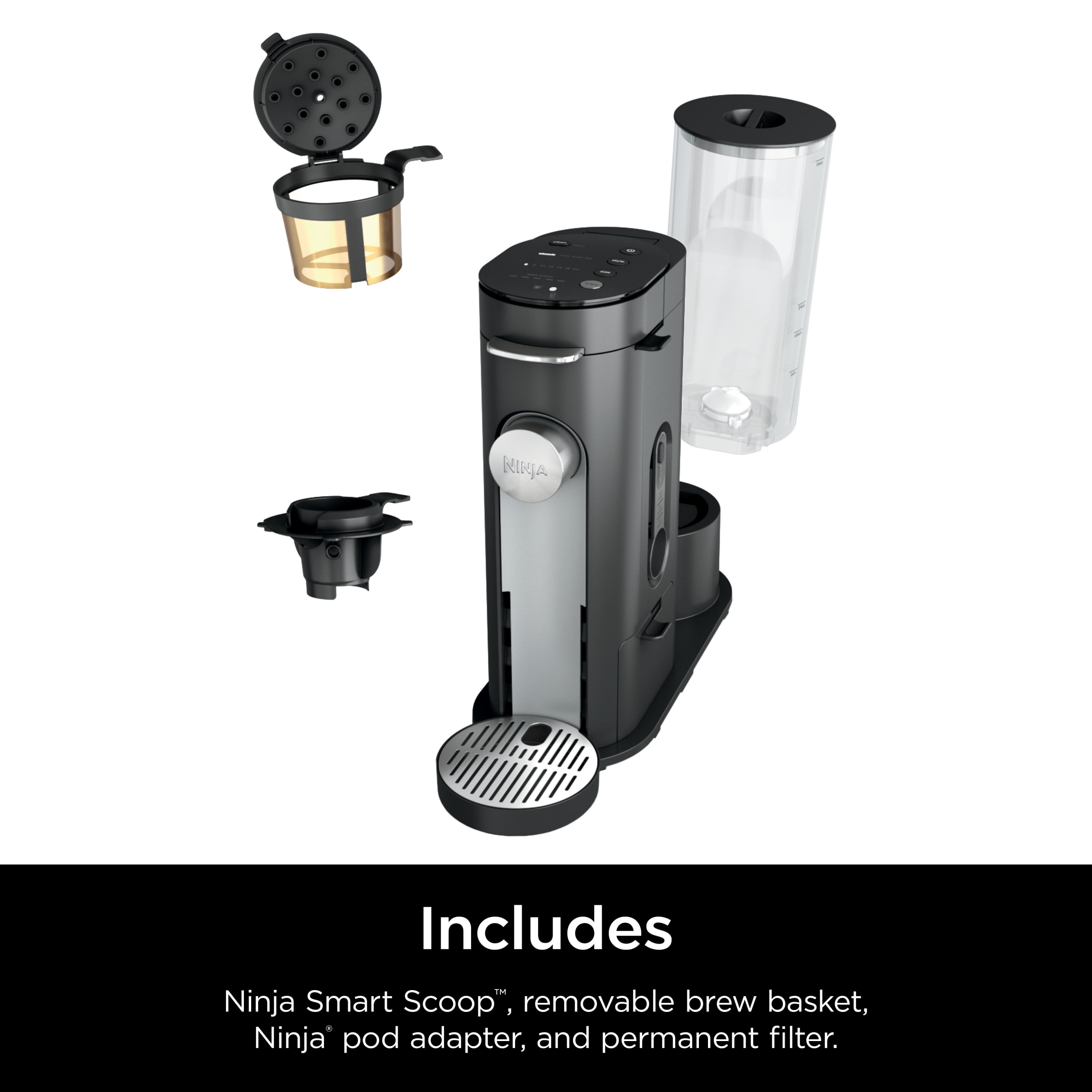 Ninja PB051 Pods & Grounds Specialty Single-Serve Coffee Maker, K-Cup Pod  Compatible, Built-In Milk Frother, 6-oz. Cup to 24-oz. Travel Mug Sizes,  Black 