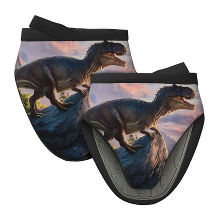 

Qekee Sunset Cliff Dinosaur Print Non-Slip Mini Oven Mitt Silicone Oven Mitts Heat Resistant Kitchen Mittens Pinch Mitts Cooking Mitts