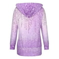 thumbnail image 4 of Herrnalise Jackets For Women Winter Fashion Sweater Zipper Printed Hooded Long Sleeve Shackets For Women 2024 fall Purple,M, 4 of 4