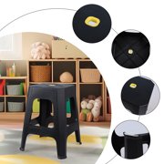 Joyeen 6-Pack Plastic Backless Square Stool, Black Plastic Stackable Classroom Stools
