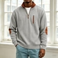thumbnail image 2 of Stamzod Quarter Zip Men Corduroy Sweatshirt Color Block Long Sleeve Pullover Sweatshirts 2026 Fall Fashion Oversized Sweat Shirt Gray B XXL, 2 of 6