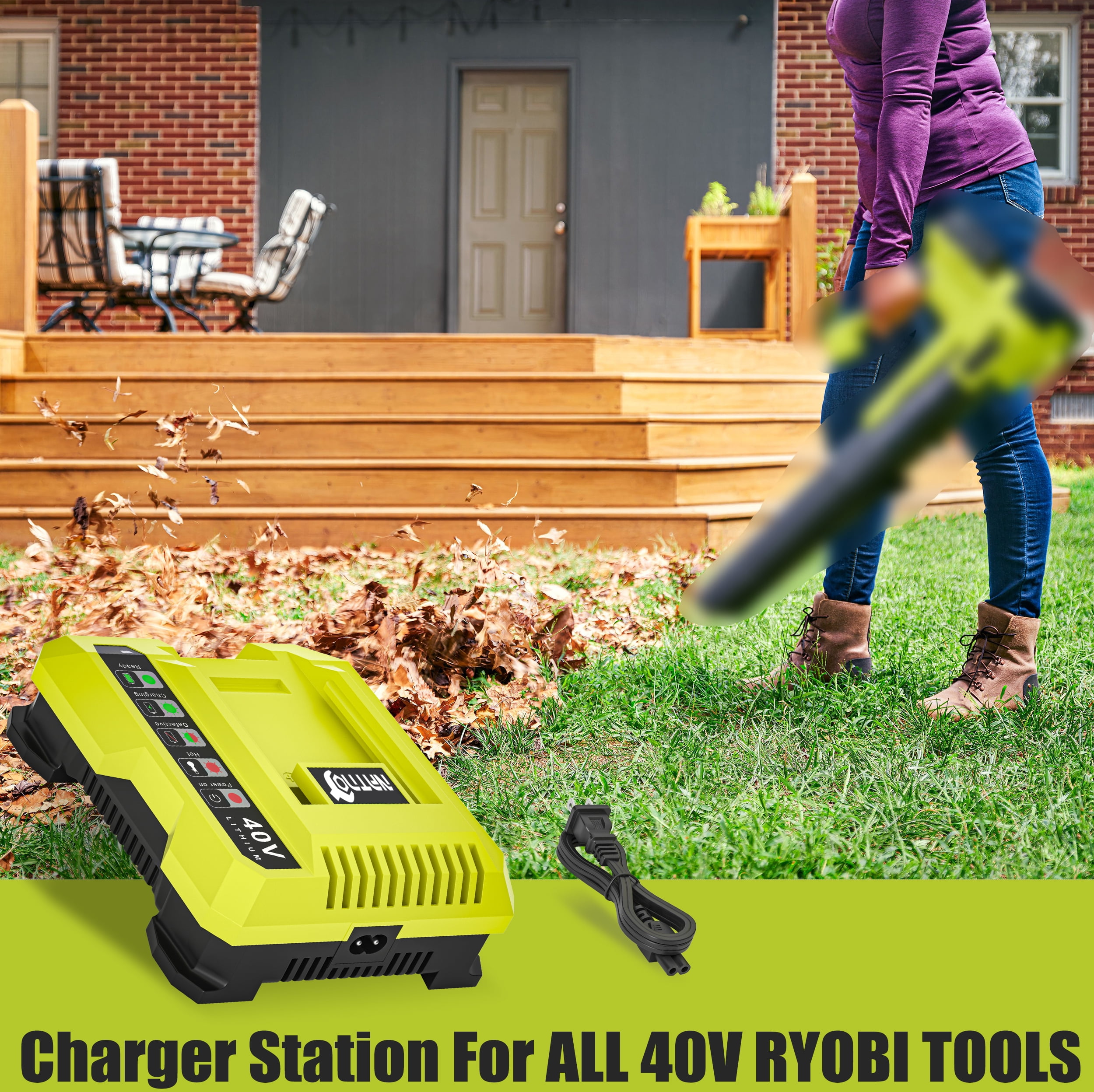 40V Charger for Ryobi OP401S 40V Battery, OP406A OP404 OP401 Replacemant Battery Charger for Ryobi OP40605 OP40602 OP40601 OP4050 OP40501 OP4050A OP4040 OP40404 OP40401 OP4030 OP40301 OP40201