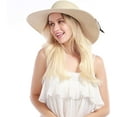 thumbnail image 6 of Windfall Womens Straw Hat Wide Brim Floppy Beach Cap Adjustable Sun Hat for Women UPF 50+, 6 of 8