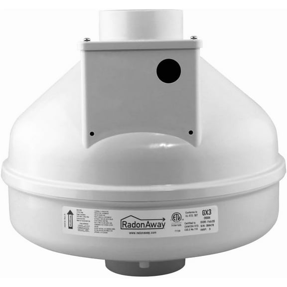 RadonAway GX3 Radon Fan Pro Series 3" inlet/outlet - low to high suction applications - Replaces discontinued GP201 & GP401 models. Replaces GP301