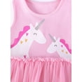 thumbnail image 5 of HWJAD Girls Unicorn Tulle Dresses Toddler Sleeveless Tutu Dress Kids Play Casual Sundress, 5 of 9