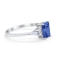 thumbnail image 2 of Art Deco Wedding Ring Emerald Cut Simulated Tanzanite CZ 925 Sterling Silver Size 7, 2 of 6