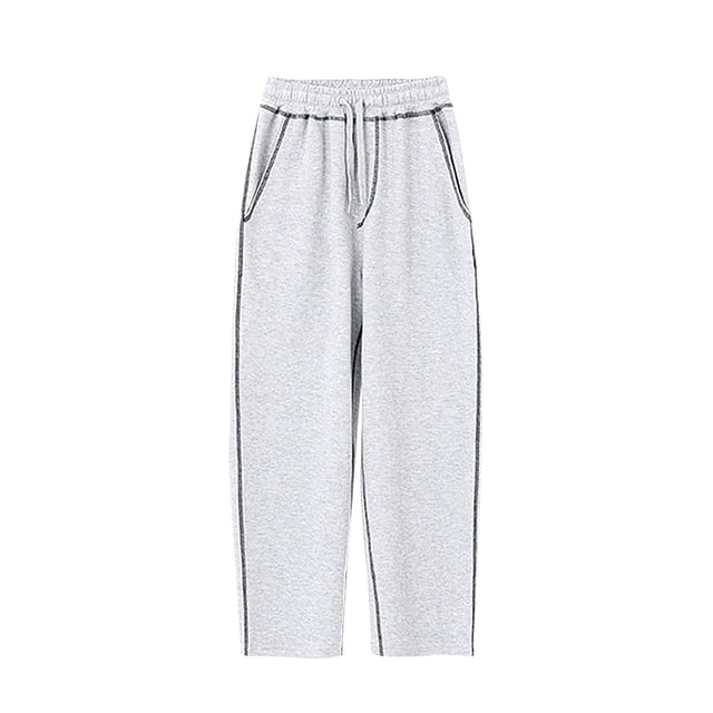 Odeerbi 5-12 Años Niños Algodón Pantalones de Pierna Ancha Casual Cintura Elástica Pantalones de Pierna Recta Con Bolsillo