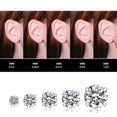 thumbnail image 5 of Juego de pendientes redondos con circonitas transparentes y diamantes de 7 mm chapados en oro blanco, 5 of 5