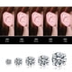 thumbnail image 4 of Juego de pendientes redondos con circonitas transparentes y diamantes de 3 mm chapados en oro blanco, 4 of 4