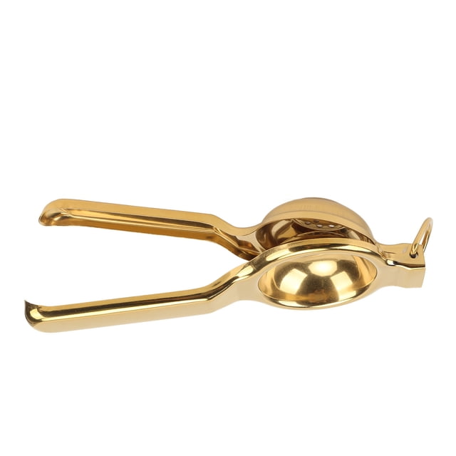 TKSE Squeezer - Lemon Squeezer Stainless Steel Ergonomic Ultra Long Handle Hand Held Juicer with Lifting Ring for Kitchen(Gold)