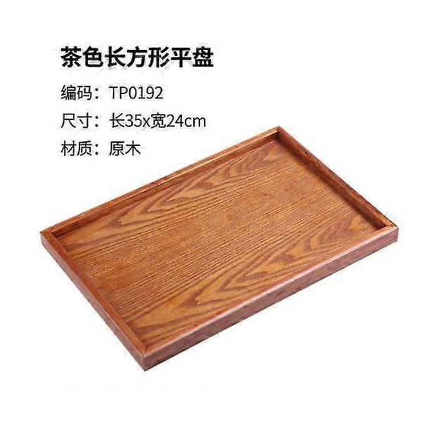 Rectangular Wooden Tea Tray: Wood Serving Platter for Coffee Table Breakfast Snacks - Tea Drink Platter - Wood Serving Tray for Home Restaurant