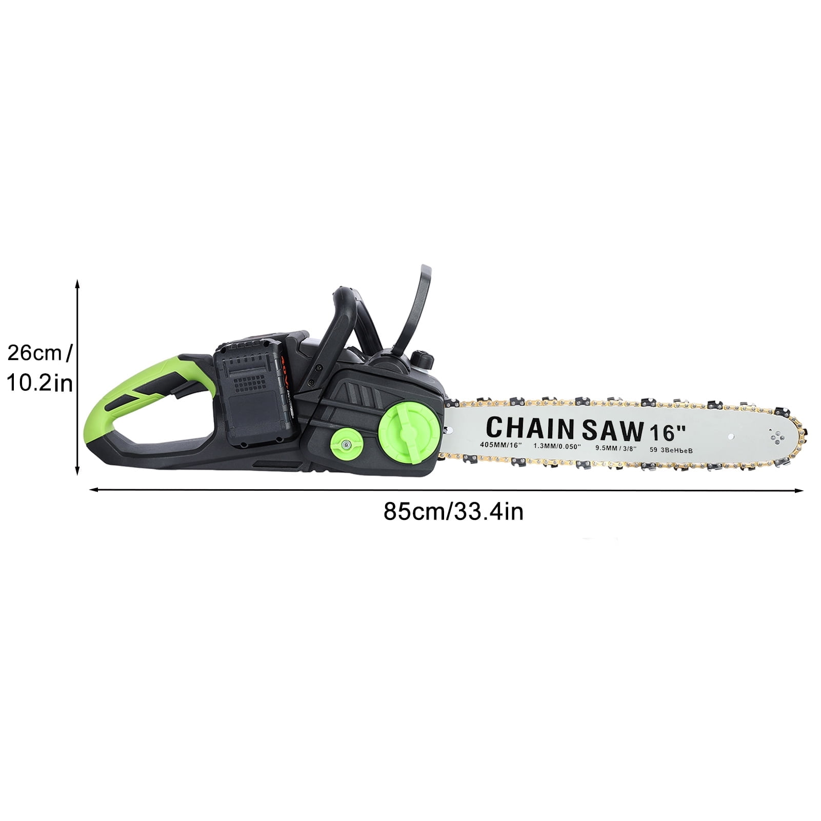 Fompes 16-Inch Brushless Chainsaw, Cordless Battery Powered Chain Saw with 2 x 4Ah Batteries, Ideal for for Tree Felling, Pruning, Logging and Firewood