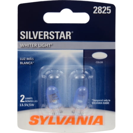 Sylvania 2825 SilverStar High Performance Bulbs - Designed for crystal clear bright white light - 12V, 5W, 2/card, sold by card