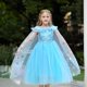 thumbnail image 2 of Vestido de princesa Aisha para niñas, ropa de fiesta de Elsa de Frozen, manga corta, dibujos animados, primavera y otoño Fivean unisex, 2 of 2