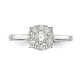 thumbnail image 4 of Solid 14K White Gold Complete Diamond Cluster Engagement Ring Size 6 (.498 cttw.), 4 of 8
