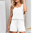 thumbnail image 3 of Matching Sets Women Clothing Casual Crew Neck Sleeveless Tank Top and Shorts with Pocket Summer 2 Piece Travel Outfits, 3 of 7