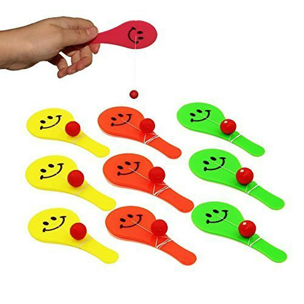 Dazzling Toys Small Paddle Ball Games, Assorted Colors, 18 pack